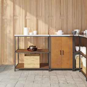 Konyhai Tároló Készlet polcokkal 2 pcs Rozsdás 150 x 50 x 92 cm