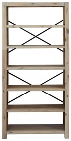 6 szintes tömör akácfa könyvespolc 80 x 30 x 170 cm