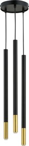 SIGMA LIGHTING 33257 SOPEL Többágú Függesztett Lámpa Fekete, Arany G9 IP20
