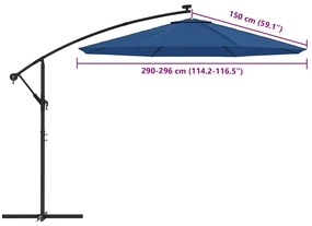 azúrkék konzolos napernyő csereponyva 300 cm
