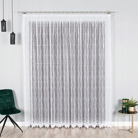 Hosszú függöny zsakárd mintával, nappaliba, erkélyre, 250cm, fehér