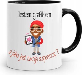 Bögre Fekete Ajándék Grafikusnak Grafikus Vagyok, fényképes nyomattal