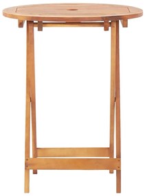 3 részes bézs polipropilén és tömör fa bisztrószett