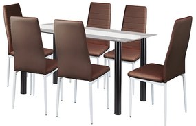 Norman 6+1 étkező garnitúra barna