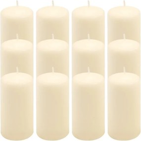 Oszlopos gyertya készlet 11,5 cm Ø 6 cm 12 db krém
