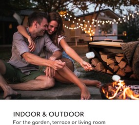 Blumfeldt Kindlewood L Black, fa állvány, pad, 104 × 40 × 35 cm, bambusz, cink