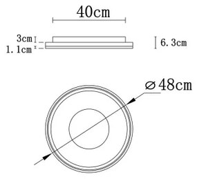 Globo 48558-48 - EILA LED 48W/230V mennyezeti lámpa, 48 cm, távirányítóval