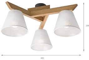 Brilagi - LED  Felületre szerelhető csillár  ANTHONY 3xE14/40W/230V tölgy/fehér