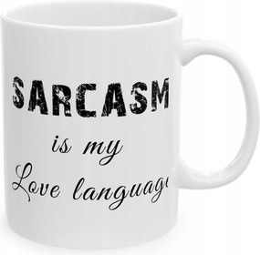 Szarkazmus feliratú bögre a szeretet nyelve Sarcasm is my love language