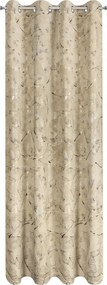 Függöny 135x250 bézs-szürke, pezsgőszínű nyomott mintával