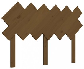 mézbarna tömör fenyőfa ágyfejtámla 122,5x3x80,5 cm