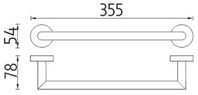 NIMCO UN 13035A-26 - Fali törölközőtartó UNIX 36 cm fényezett króm