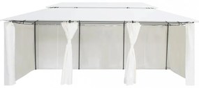 fehér pavilon függönyökkel 600 x 298 x 270 cm 180 g/m²
