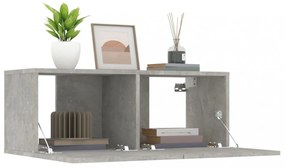2 db betonszürke szerelt fa TV-szekrény 80 x 30 x 30 cm