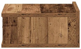 antik fa szerelt fa lebegő éjjeliszekrény 40x32x15 cm
