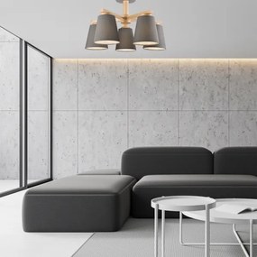 ELLIE mennyezeti lámpa 5xE27/60W/230V szürke