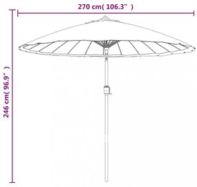 terrakotta kültéri napernyő alumíniumrúddal 270 cm