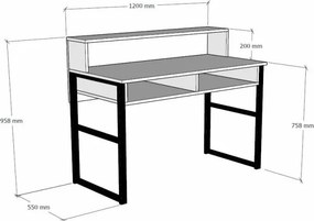 Kemo Walnut and Black íróasztal