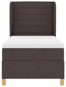 Boxspring Ágy Matrac nélkül Sötétbarna, 90x200 cm, Szövet