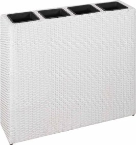 vidaXL fehér polyrattan kerti magaságyás 4 kaspóval