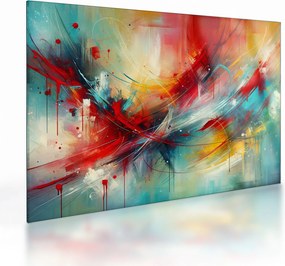 Üveg kép – Absztrakció pirossal (70x50 cm)