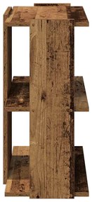 3 szintes antik fa szerelt fa könyvespolc 60 x 30 x 60 cm