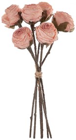 Rózsa selyemvirág csokor, 6 szálas,magasság: 31cm - Pezsgő