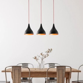 Fekete függőlámpa fém búrával Berceste – Opviq lights