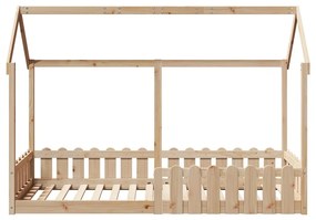 tömör fenyőfa házikó gyerekágykeret 80 x 200 cm
