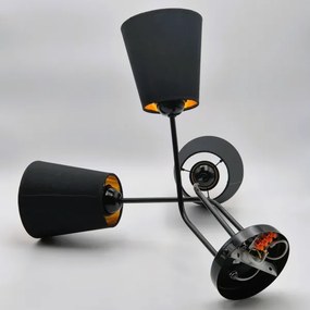 Csillár rúdon IRMA 3xE27/15W/230V fekete