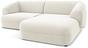 Fehér bársony sarokkanapé (jobb oldali) Moana – Makamii