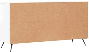 magasfényű fehér szerelt fa cipőpolc 102x35x55 cm