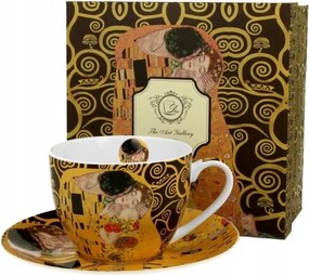 Porcelán csésze 250 ml csészealj The Kiss Brown