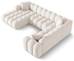 Krémszínű zsenília sarokkanapé (jobb oldali-U alakú) Treno – Cosmopolitan Design