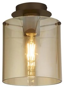 Searchlight 88911-1MO - SWEDEN mennyezeti lámpatest 1xE27/60W/230V, átm. 22 cm, barna/füstszínű