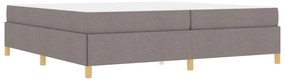 Boxrugós ágy matracmal Taupe és fehér 200 x 200 cm szövet