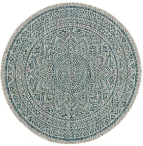Kül- és beltéri kör alakú szőnyeg Cleo Beige/Blue o 150 cm