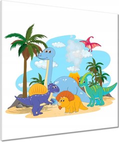 Vászonkép 60x60 Színes dinoszauruszok