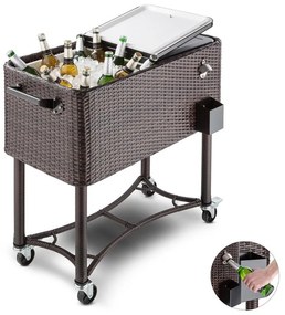 Blumfeldt Springbreak, italkocsi, hűtődoboz, zsúrkocsi teraszra, 80 l, rattan dizájn