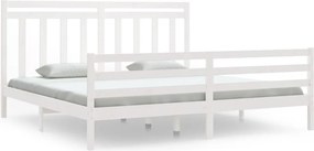 vidaXL fehér tömör fa ágykeret 200 x 200 cm
