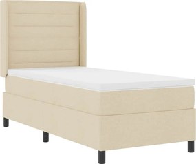 vidaXL LED Box Spring Ágy matracmal Krém 90 x 190 cm szövet