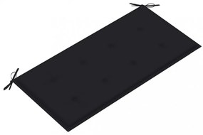 tömör tíkfa kerti pad fekete párnával 112 cm