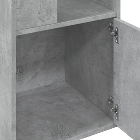 betonszürke szerelt fa könyvespolc 40 x 36 x 189 cm