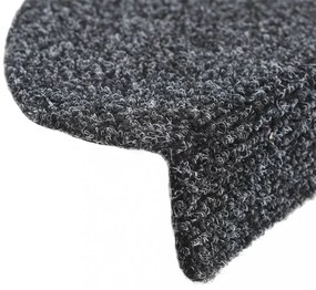 15 db sötétszürke öntapadós lépcsőszőnyeg 65x21x4 cm