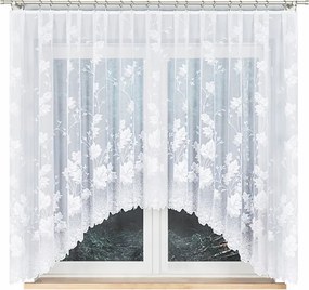 Kész függöny konyhai függöny levélmintás fehér 300x160cm Karácsony