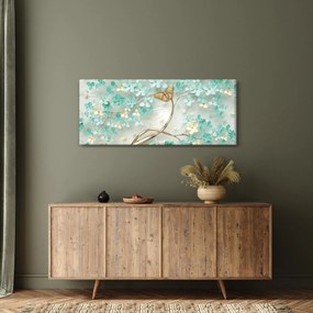 Virágok pillangóval képe (120x50 cm)
