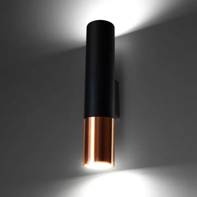 Sollux SL.0944 - Fali lámpa LOOPEZ 2xGU10/10W/230V fekete/réz
