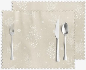Goldea karácsonyi viaszosvászon reggeliző alátét - téli ágak latte - 2db 30 x 40 cm