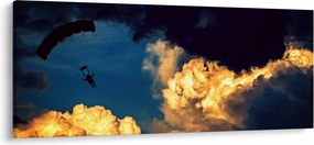 Ejtőernyős a felhőkben képe (120x50 cm)