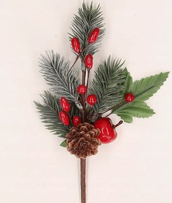 Karácsonyi ág tobozokkal, berkenyével és paradicsomalmával 12 db 22 c